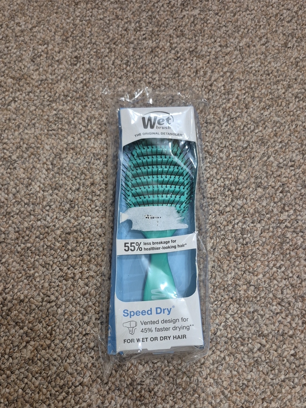 Wet Brush Speed Dry Venting Hair Brush Teal New Sealed In Package